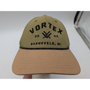 Vortex Optics Barneveld WI Snapback Hat Olive Green Tan Rope Trucker Cap OSFM